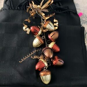 Mixed Metal Shades Acorn Jingle Bells Door Hanger